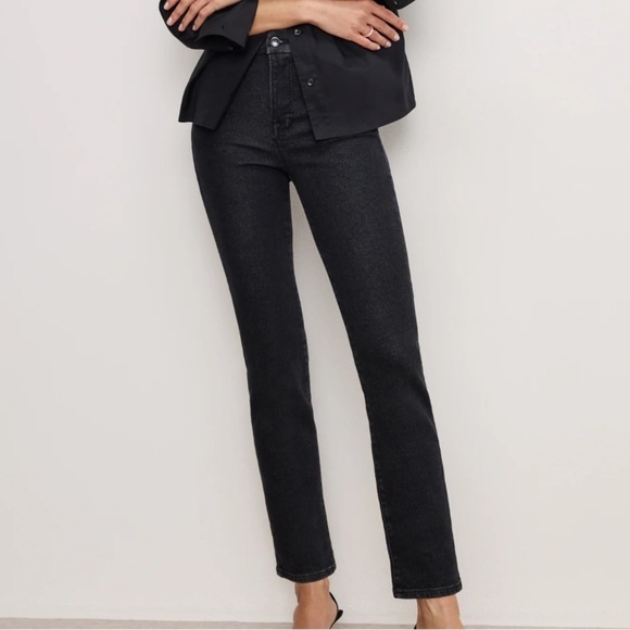 Good American Denim - Good American Good Legs Straight Jeans Black 184 Size 2 26 Inches H